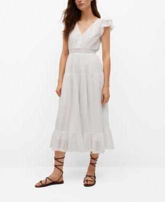 mango openwork cotton dress Openwork cotton dress with cutouts - Women