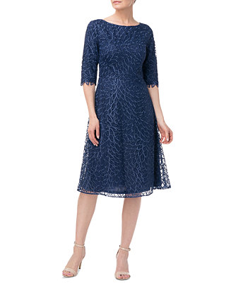 JS Collections JS Collection Sophia Embroidered Midi Dress - Macy's