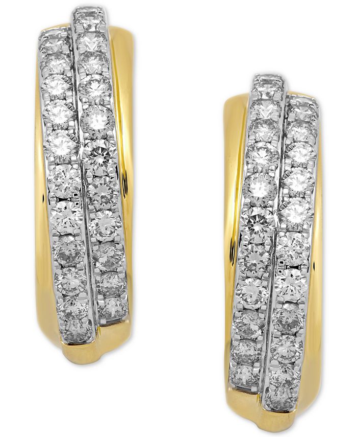 Macy's - Diamond Hoop Earrings (2 ct. t.w.) in 10k Gold