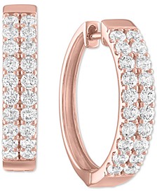 Lab-Created Diamond Hoop Earrings (1 ct. t.w.) in 14k Rose Gold-Plated Sterling Silver or 14k Gold-Plated Sterling Silver
