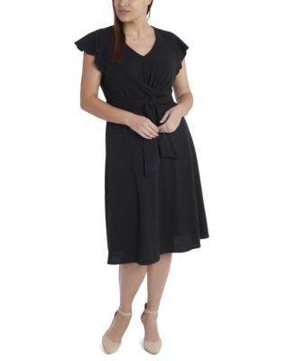 CeCe Plus Size Knit Midi Dress With Ties - Macy's