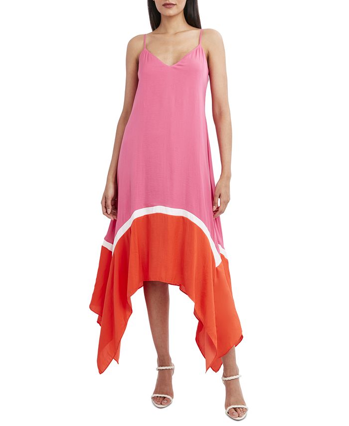 BCBGMAXAZRIA Asymmetrical Colorblocked Maxi Dress - Macy's