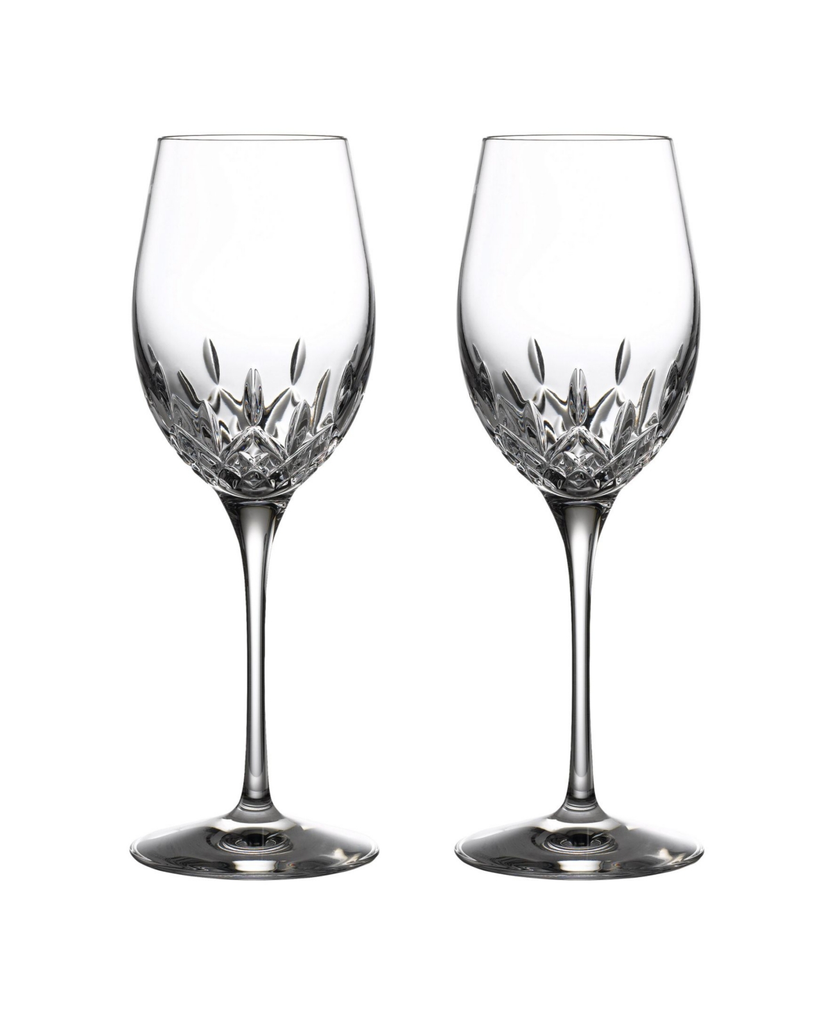 Waterford Lismore Essence Crystal White Wine Glasses Set Of Two In Clear