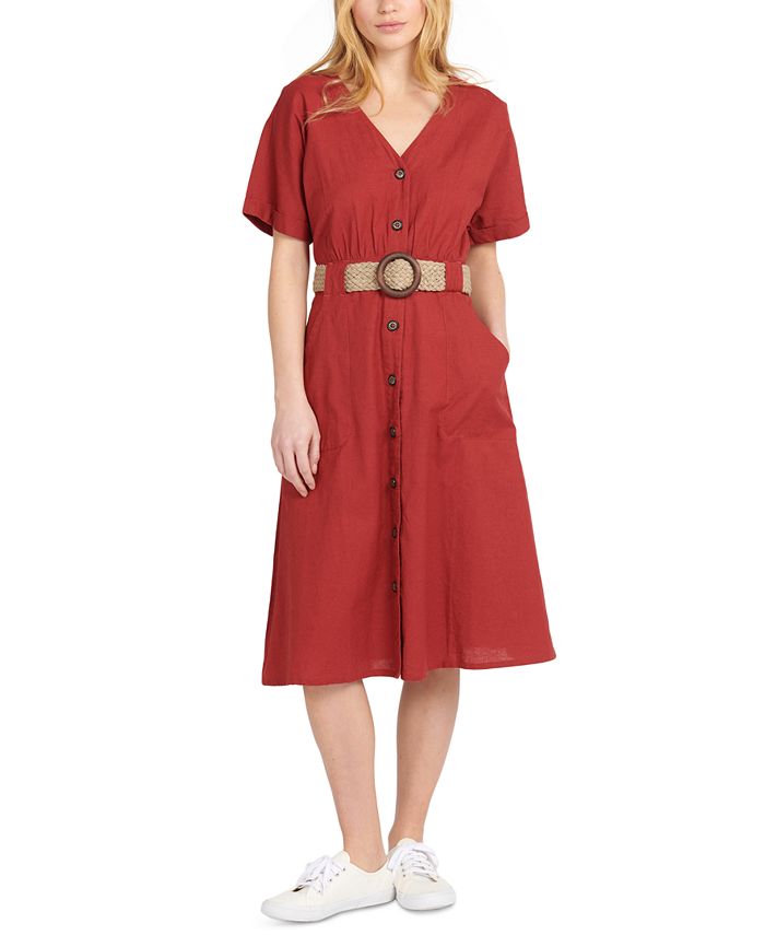 Barbour Saltwater Button-Front Belted Midi Dress - Macy's