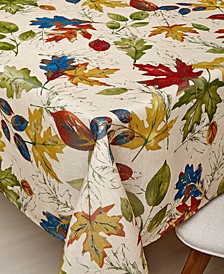 CLOSEOUT! Gentile Autumn Foil Heat Transfer Fabric Tablecloth 60x120