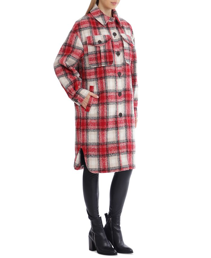 Avec Les Filles Long Plaid Shirt Jacket & Reviews Coats & Jackets