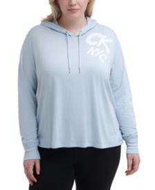 Plus Size Graffiti-Logo Hooded Top 