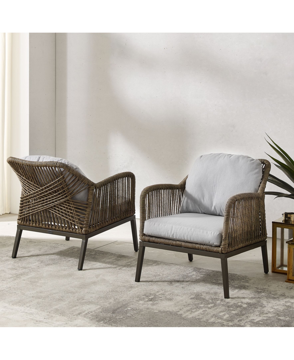 Haven Outdoor Wicker Armchair Set, 2 Piece