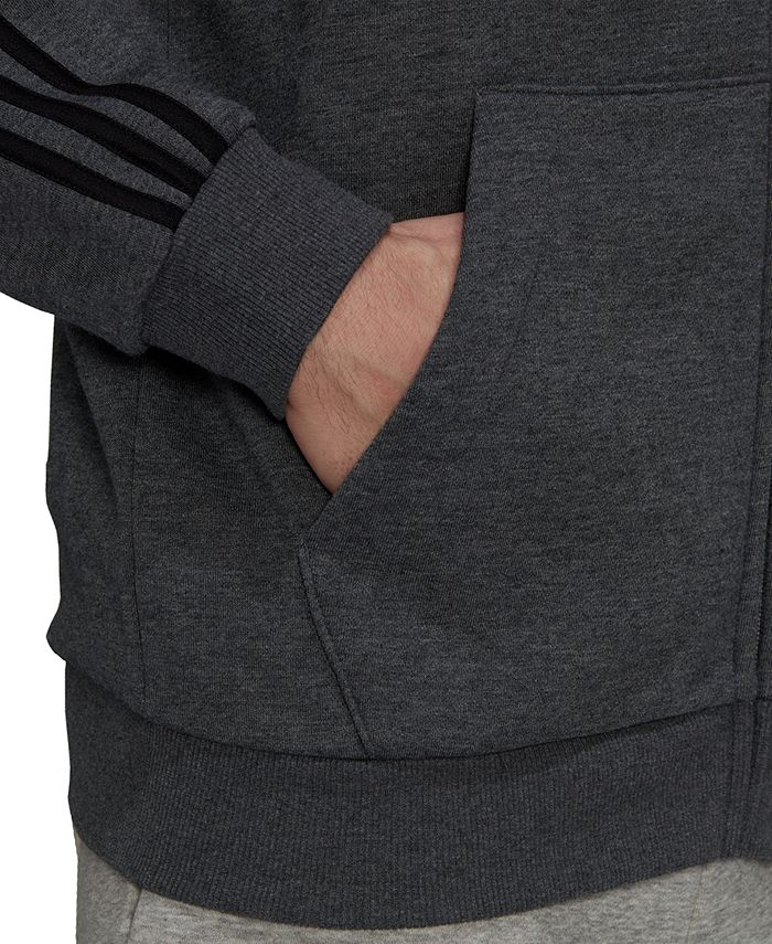 adidas Men's Essentials Full-Zip Hoodie  - Gray - XL