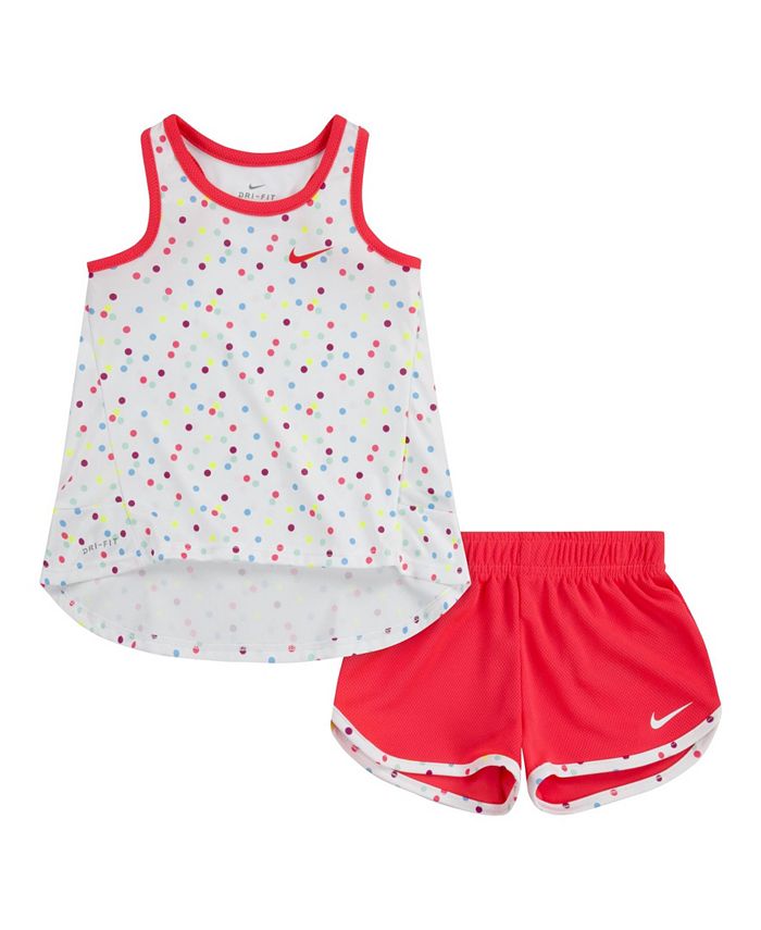 Nike Little Girls 2-Pc. Dri-FIT Swoosh Tank Top & Shorts Set - Macy's