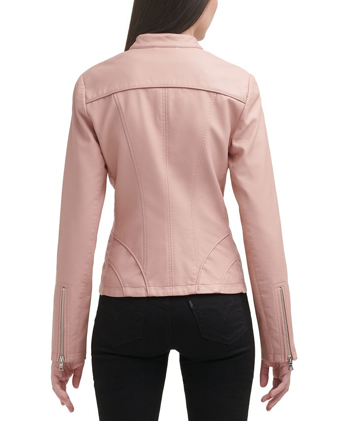 GUESS Faux-Leather Moto Jacket & Reviews - Coats & Jackets - Women - Macy's