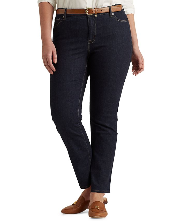 Lauren Ralph Lauren Plus-Size Mid-Rise Straight Jean & Reviews - Jeans -  Plus Sizes - Macy's