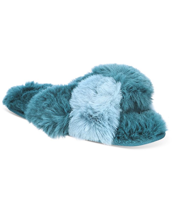 Jenni Women's FauxFur Crossband Slippers, Created for Macy's Macy's