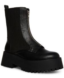 Skyler Zip-Front Knit Combat Boots