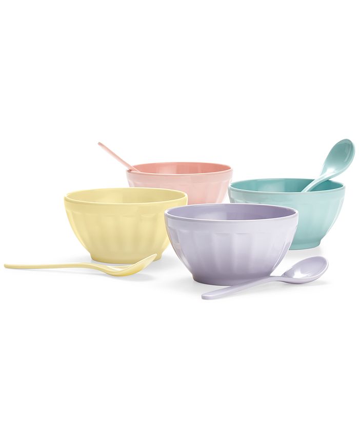 The Cellar Melamine Dessert Bowls with Spoons, Set of 4, Created for