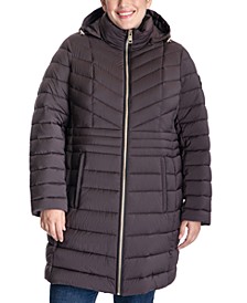 Women's Plus Size Hooded Packable Down Puffer Coat, Created for Macy's
