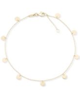 Polished Dangle Disc Ankle Bracelet in 10k Gold - Gold
