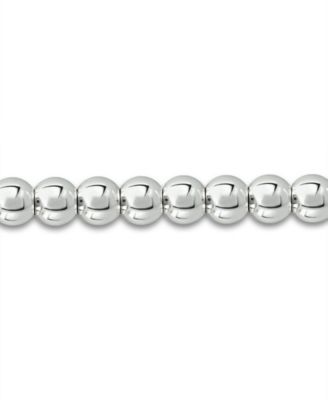 Bead Sea Shell Charm Bracelet in Silver Plate