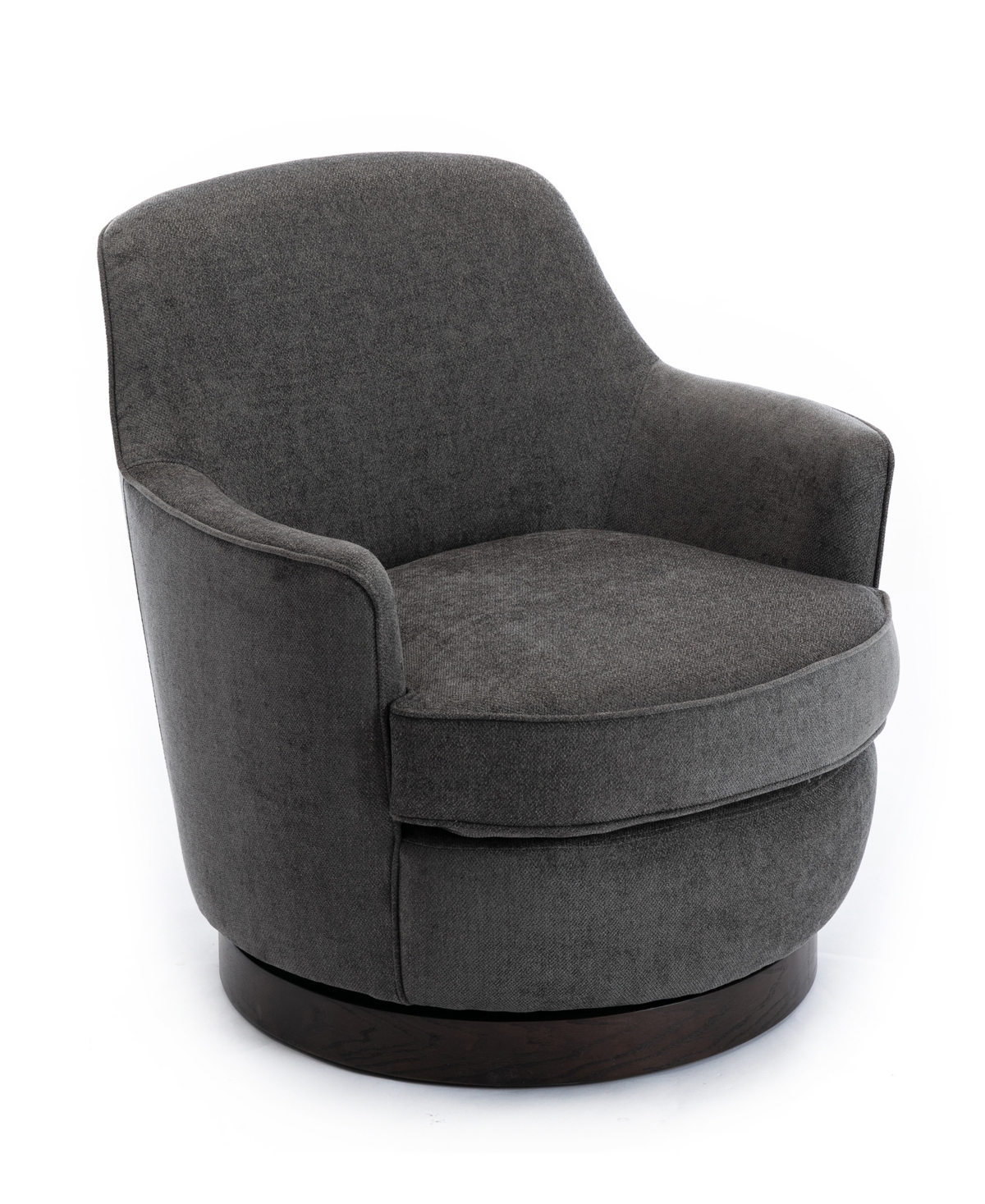 Comfort Pointe Reese Wood Base Swivel Chair In Light Gray