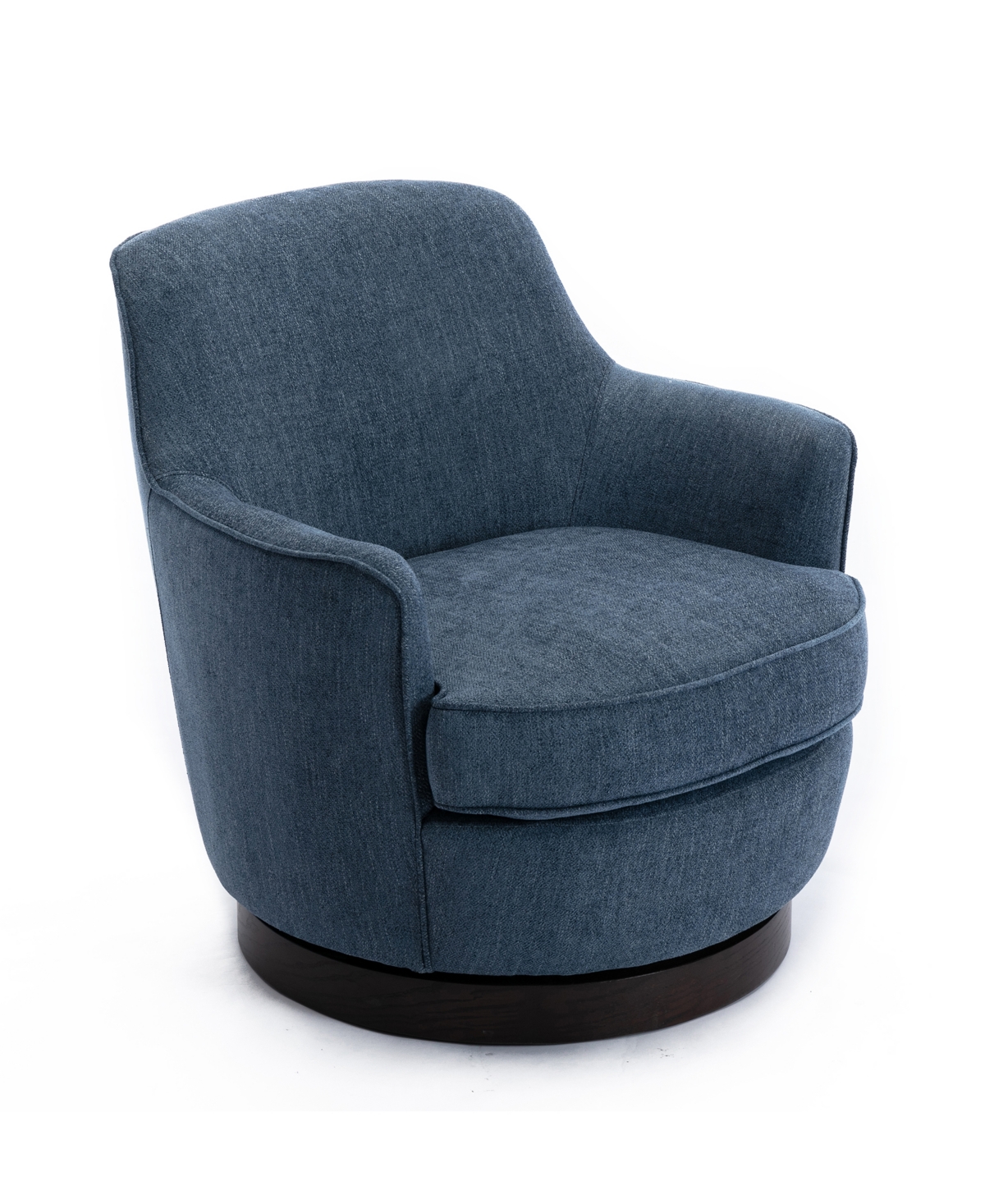 Comfort Pointe Reese Wood Base Swivel Chair In Open Blue