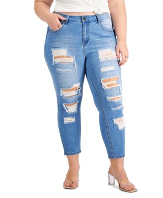 Gogo Jeans Trendy Plus Size Destructed 
