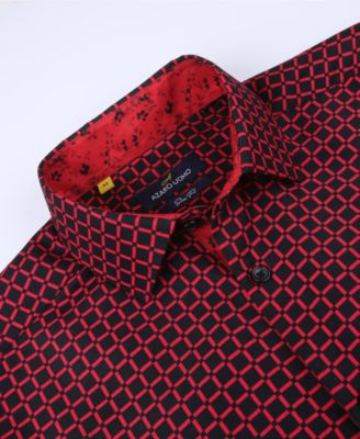 Men's Slim Fit Business Nautical Button Down Dress Shirt