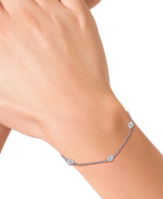 EFFY&reg; Diamond Bezel Link Bracelet (1/2 ct. t.w.) in 14k White Gold