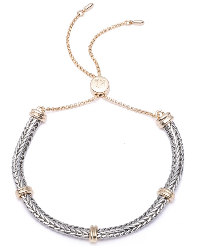 Lauren Ralph Lauren Two-Tone Herringbone Chain Slider Bracelet 
