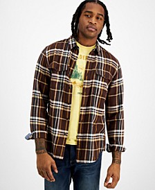 Men's Keaton Cotton Plaid Flannel Shirt, Created for Macy's