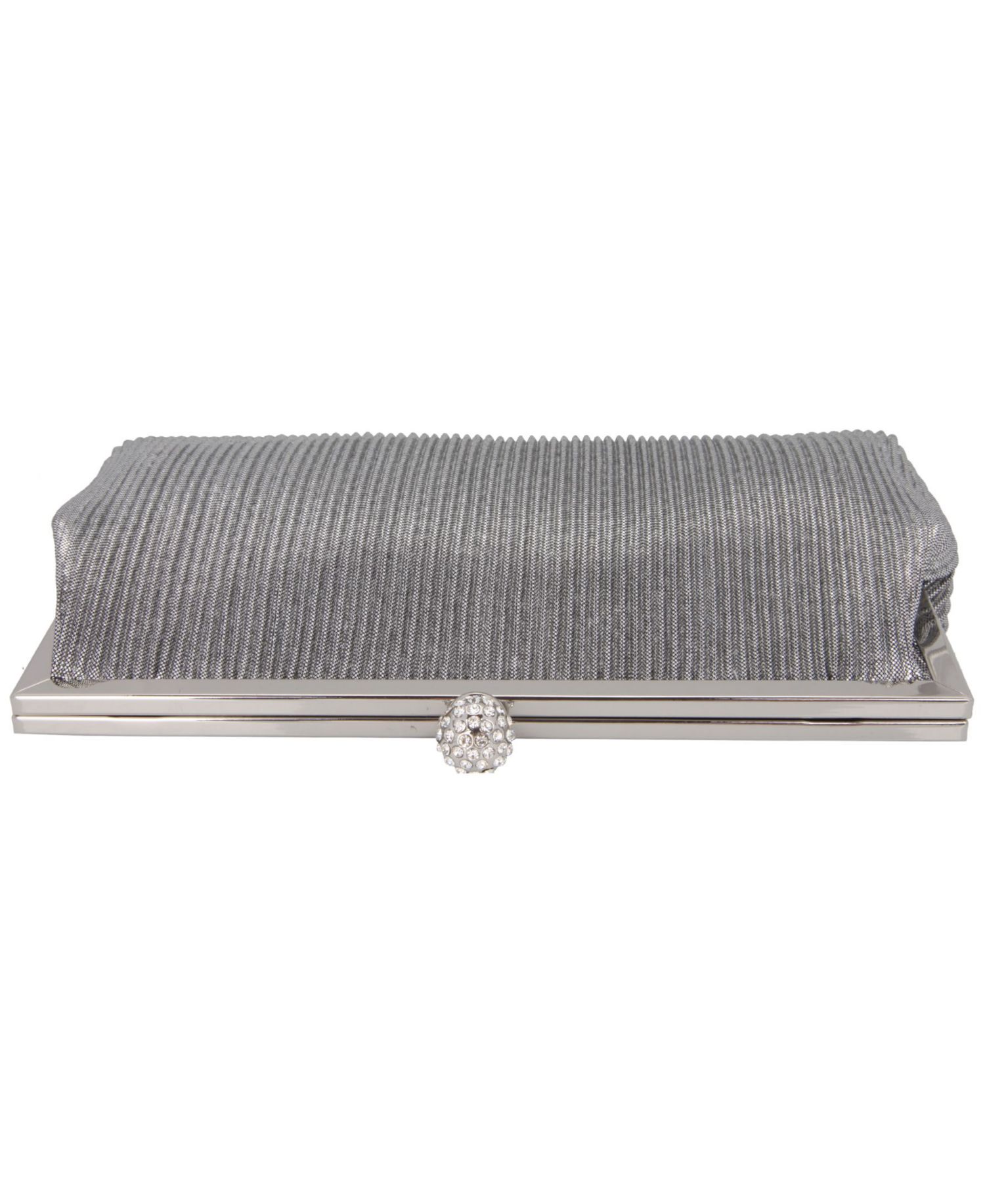 Women's Pleated Metallic Frame Clutch