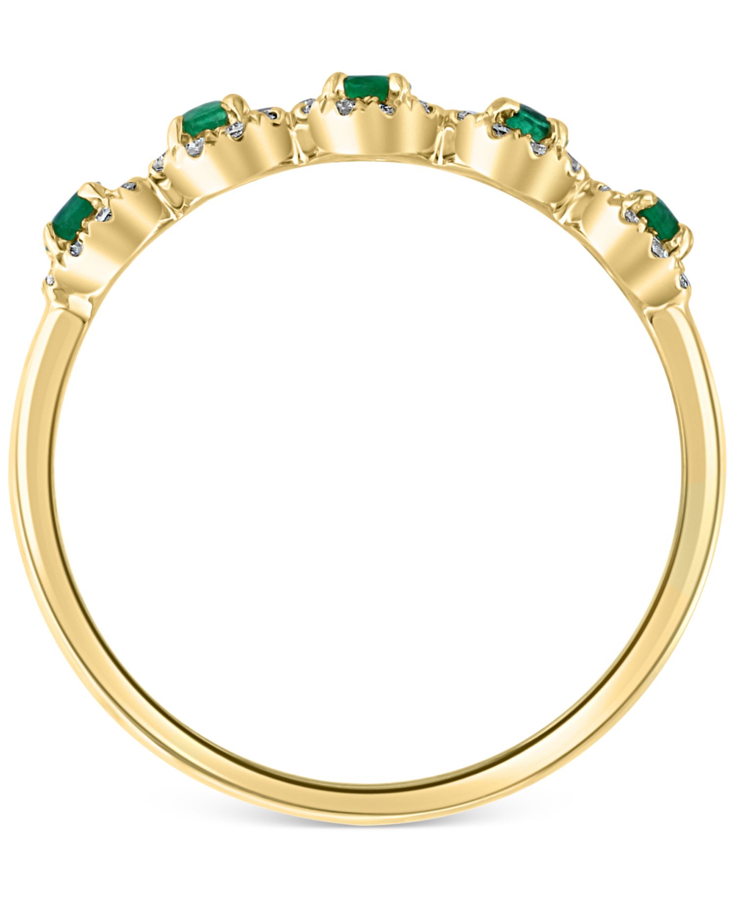 Sapphire (1/3 ct. t.w.) & Diamond (1/6 ct. t.w.) Cluster Band in 14k Rose Gold (Also Available in Ruby, Emerald, or Multistone)