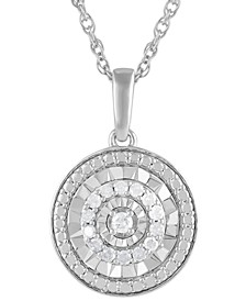 Diamond Disc 18" Pendant Necklace (1/10 ct. t.w.) in Sterling Silver