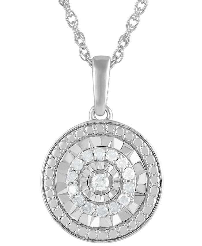 Center of Me Diamond Necklace 1/10 ct tw Sterling Silver 18