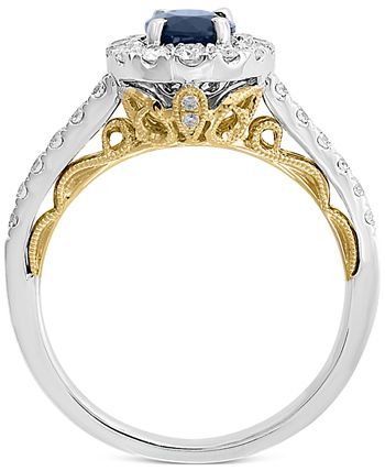 EFFY Collection - Sapphire (7/8 ct. t.w.) & Diamond (1/2 ct. t.w.) Ring in 14k Gold & White Gold
