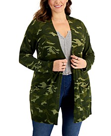 Plus Size Patterned Cardigan, Created for Macy's