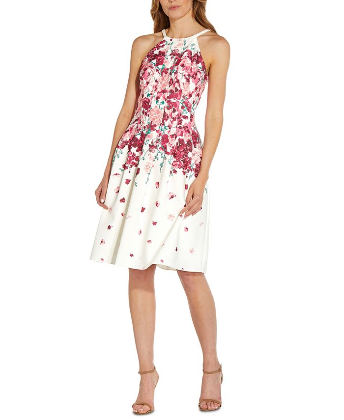 Adrianna Papell HALTER DRAPED VELVET GOWN - Abiti per