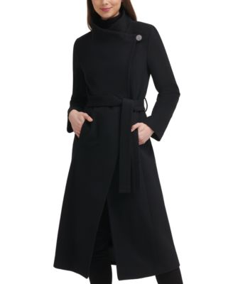 Kenneth Cole Women s Asymmetrical Belted Maxi Coat Macy s