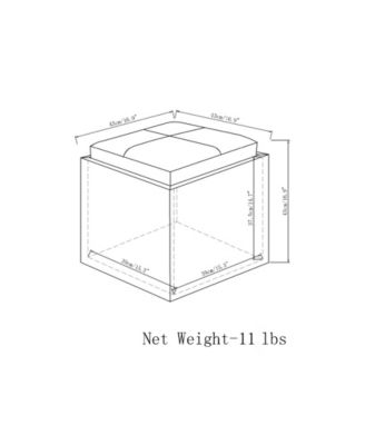 Rockwood Cube Storage Ottoman with Tray