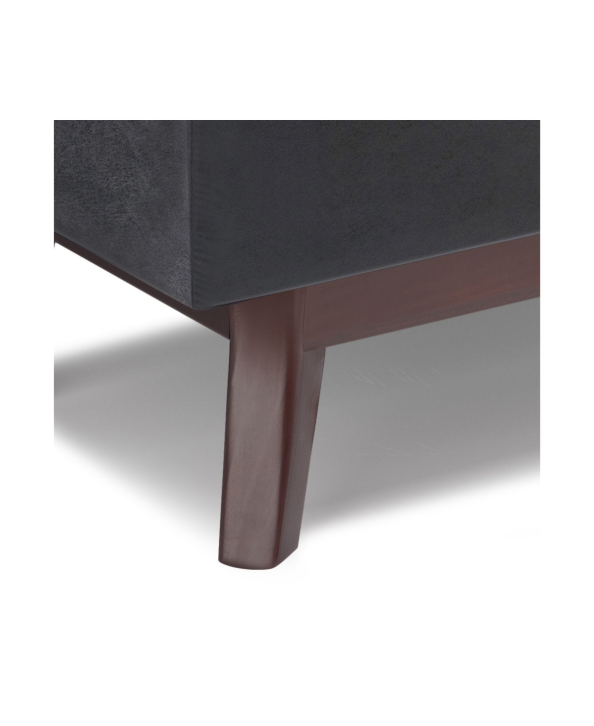 Simpli Home Owen Small Rectangular Storage Ottoman In Distressed Black