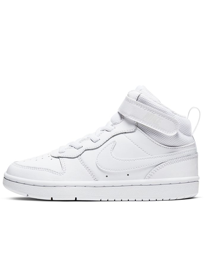 Nike Little Kids Court Borough Mid 2 Stay-Put Closure Casual Sneakers ...