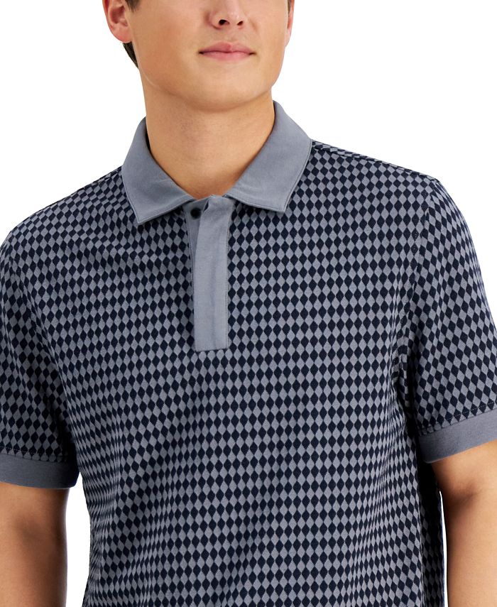 Alfani Men's Diamond Pattern Polo Shirt, Created for Macy's & Reviews