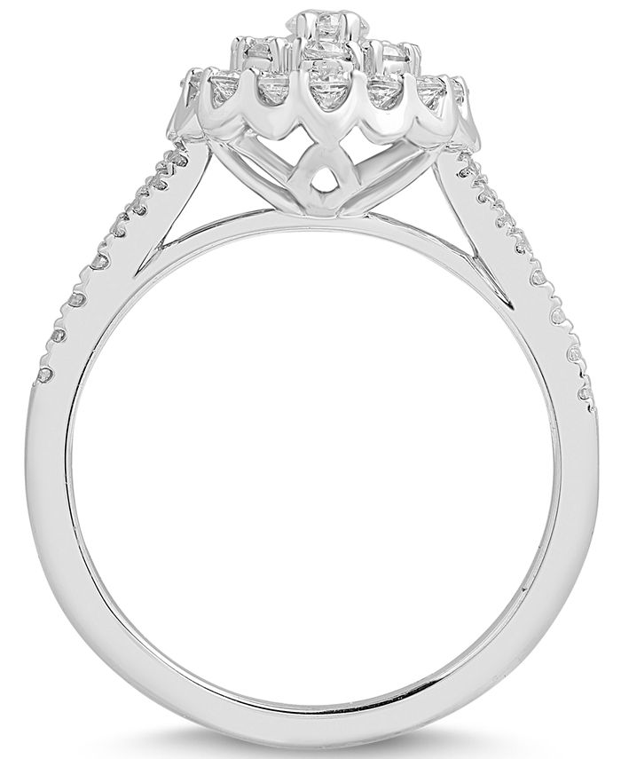 Macy's - Diamond Teardrop Cluster Ring (1 ct. t.w.) in 14k White Gold