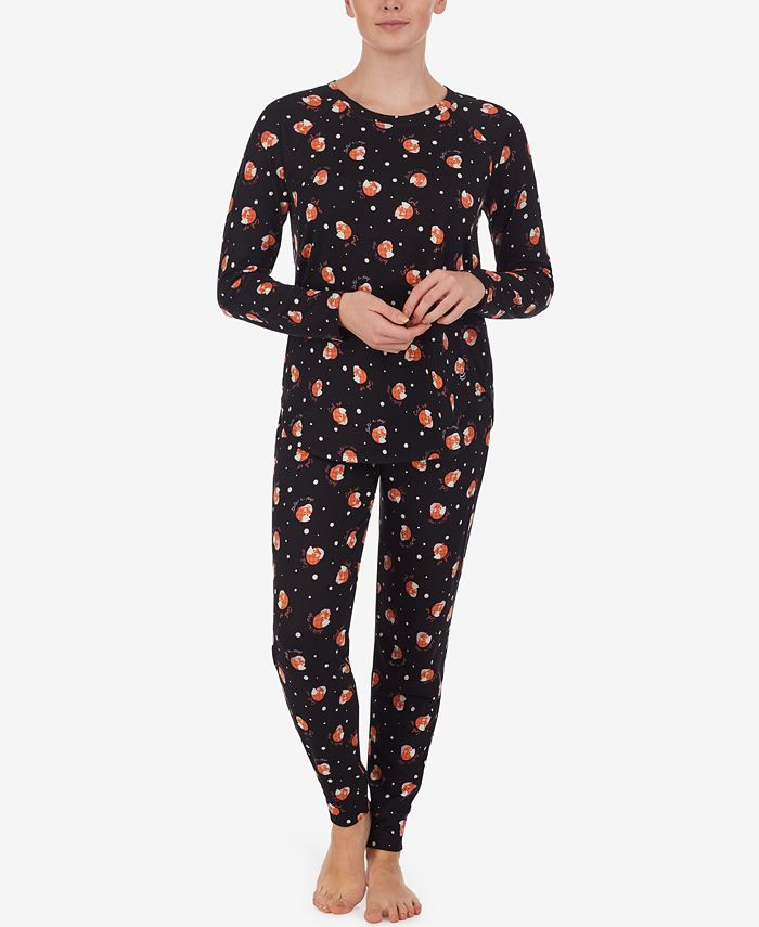 Cuddl Duds Cozy Brushed SweaterKnit Novelty Pajama Set Macy's