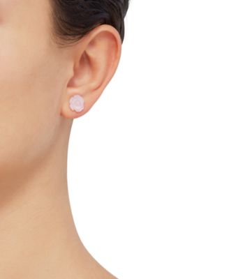 Mother-of-Pearl Flower Stud Earrings in 10k Gold