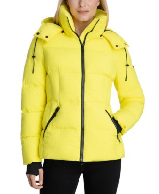 bcbgeneration stretch hooded puffer coat