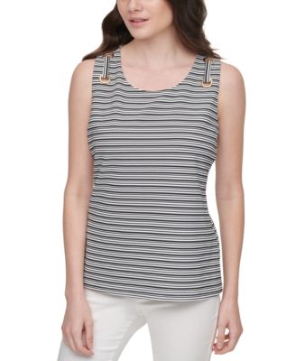 Calvin Klein - Striped Grommet Tank Top
