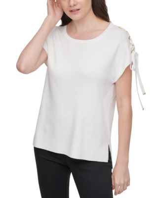 Calvin Klein - Lace-Up Sleeve Top