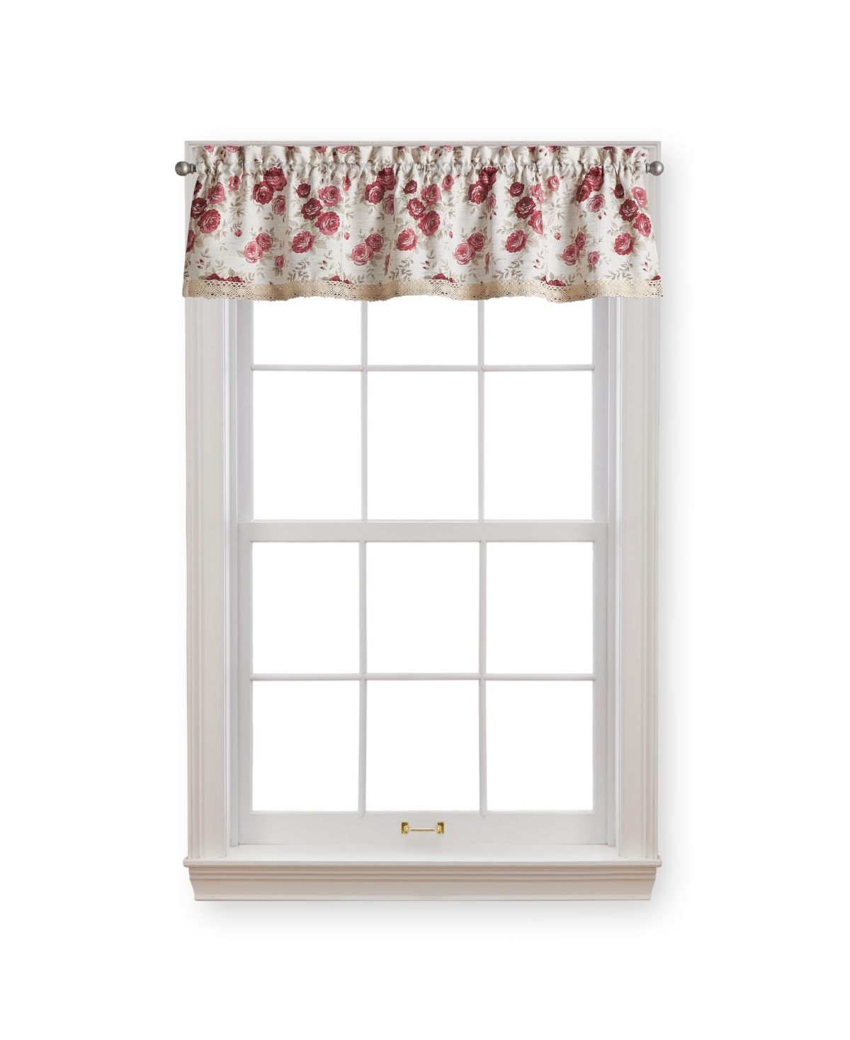 Rose Tailored Valance, 14" x 54" - Red