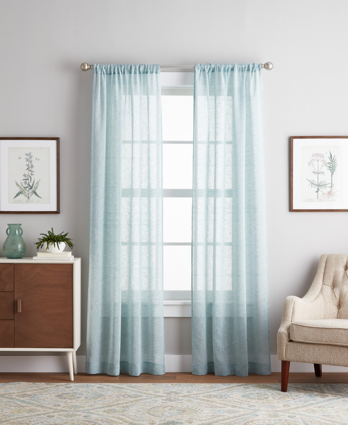 Curtainworks Pandora Sheer 84" x 38" Pole Top Panel, Set of 2