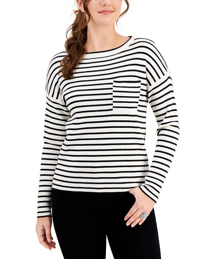 Style & Co Striped Boat-Neck Top, Created for Macy's - Macy's